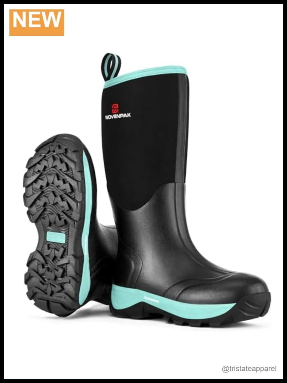 Waterproof Rubber Rain Boots for Women with Steel Shank Insulated Neoprene